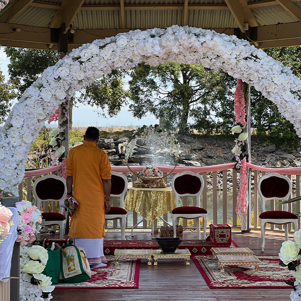 Indian theme wedding with flower decor